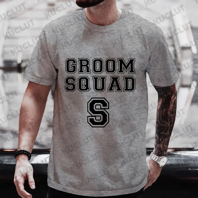 Groom Squad Best Man T Shirt Team EVG Future Groom Tshirt Friends Single Farewell Fashion Graphic Tops Bachelor Stag Party Tees