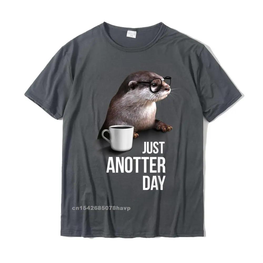 Camiseta Engraçada de Lontra - Apenas Mais Um Dia Para Amante de Lontras Camisetas Masculinas Funky Tops de Algodão Camiseta Casual