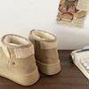 Sports and Leisure Shoes Fur Integrated Fleece Short Snow Boots Winter Warm Non-slip Thick-soled Cotton Shoes Bread Shoes