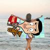 1pc Mr Bean1 Beach Towel with Custom Name, Beach/Swimming/Bath/Picnic/Camping Towel, Suitable for Seaside Beaches