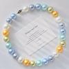 Vintage 16Mm Large Granular Color Blue Cyan Artificial Crystal Pearl Necklace Clavicle