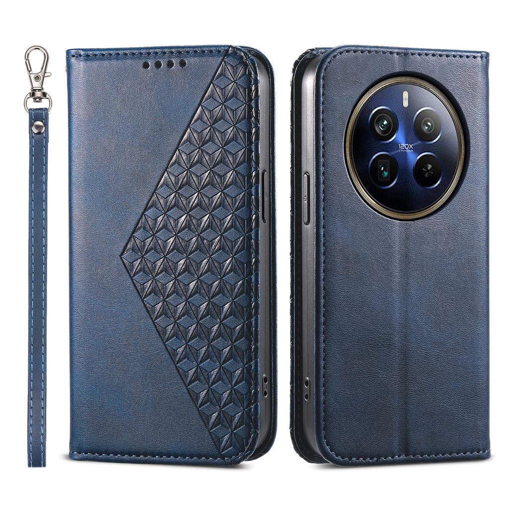 For Realme 12 Pro 5G/Realme 12 Pro+ 5G Case Rhombus Imprinted PU Leather+TPU Phone Cover