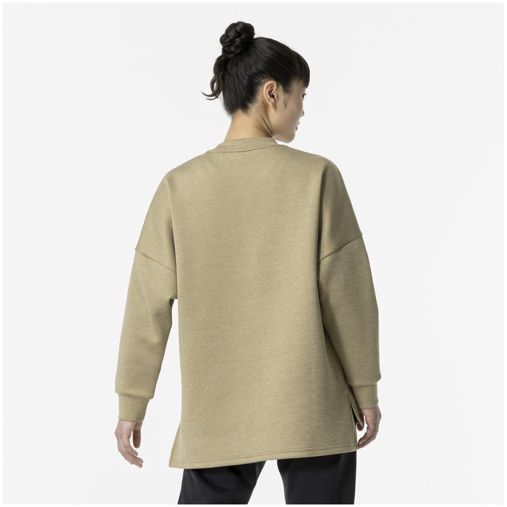 Stretch Crew Neck Training Easy to Move Kelp Green Size 32MCA332 Sweatshirt, in, Heather, L,