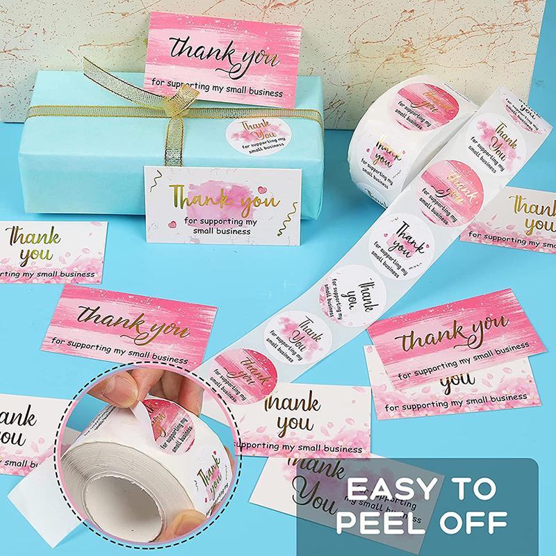 1 Set 2 /1.5 Inch Thank You Seal Sticker Commercial Use Gift Box Envelope Decor Sticker Wedding Party Sticker Invitation Label