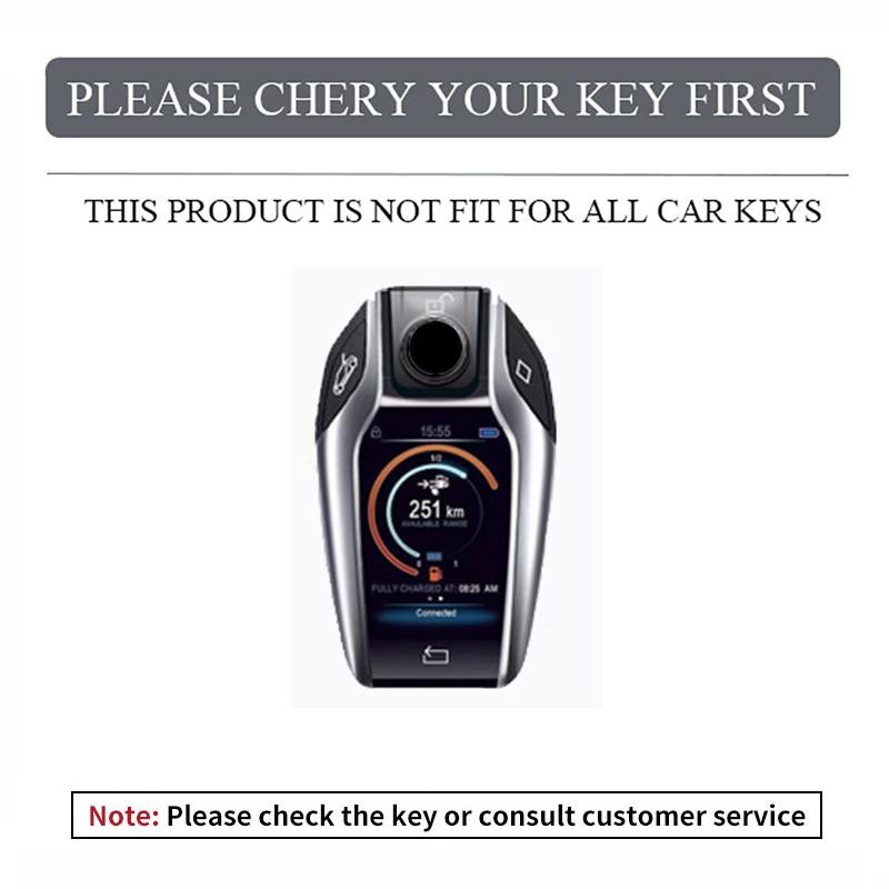 Leather Car Key Case Cover Car LED Display Key Case Cover For BMW 5 7 Series X3 X4 X5 X7 G30 G31 G11 G12 G01 Keychain Accessory SVLHP1