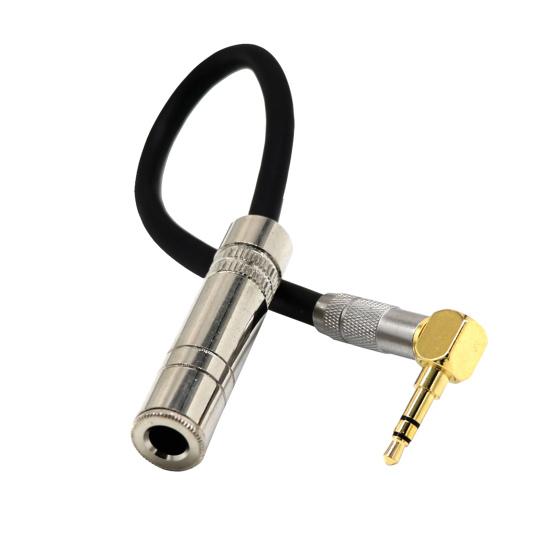 Audio Cable 90 Degree Right Angle High Fidelity 0.2m 3.5mm To 6.5mm/6.35mm AUX Extension Cord for Microphone