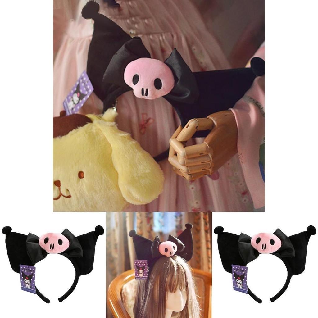 Carina fascia per orecchie Kuromi Fascia per capelli in peluche Per costume Kawaii e Cosplay Regali per ragazze