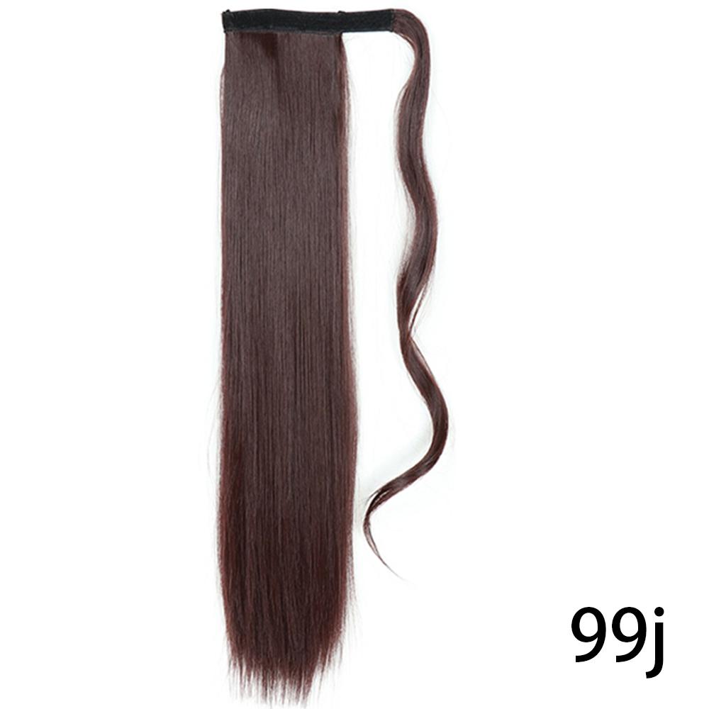 MISS WIG Women Synthetic Long Straight Ponytail Extensions Heat Resistant Hair 22 and 34 Inch Wrap Around Pony Hairpiece for Women