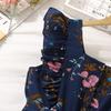 Girls' Dress Children's Clothing Summer Suspender Retro Printed Temperament Pleated Dress