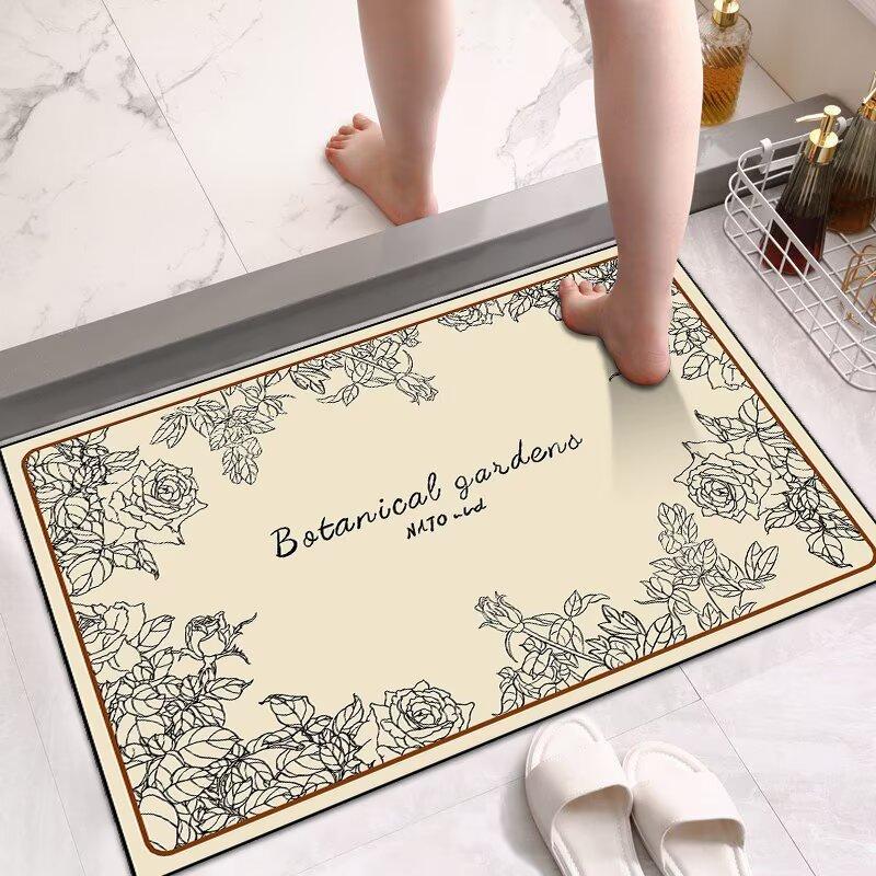 Bathroom Floor Mat, Door Mat Into the Door, Foot Mat Toilet Toilet, Water-absorbing Non-slip Mat, Household Bathroom Carpet