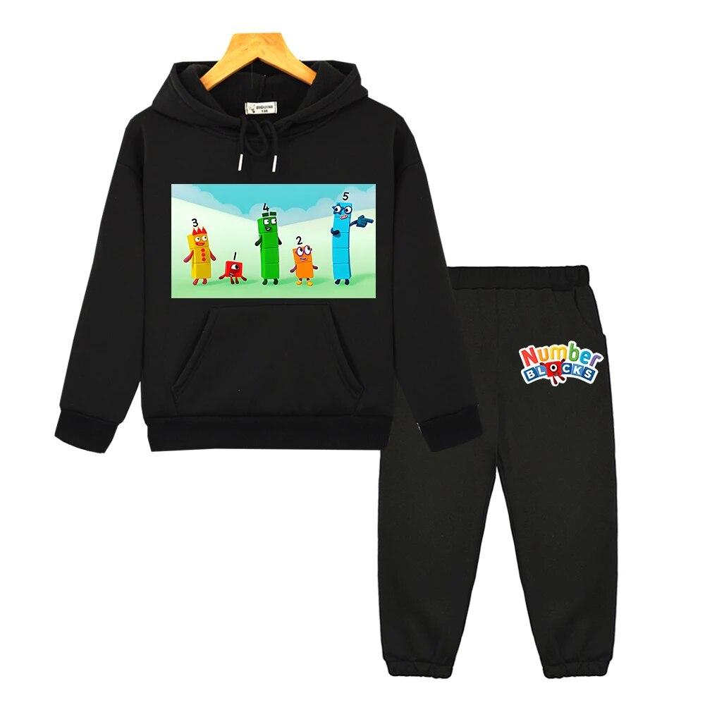 Anzahl Blöcke Mit Kapuze Sets Kinder Boutique Kleidung Herbst Jacke Casual Fleece Pullover Anime Hoodie Sweatshirt Jungen Mädchen Kleidung