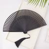Elegant Chinese Style Folding Fan Classical Handheld Fan Carved Bamboo Folding Fan  Dance Prop