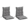 VidaXL Lot de 2 Coussins de Chaise à Dossier Bas, Galette de Siège Imperméable, Coussin d'Extérieur Anti-glissement Jardin 377674