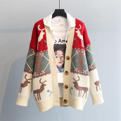 Christmas Sweater Knit Sweaters Men Cardigan Vintage Sweater Cardigans Coat Jacket Men's Women