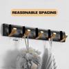 Black Golden Robe Hooks Folding Towel Hanger Nail Free Installation Wall Hooks Coat Clothes Holder Rack Coats 1-6 Hook Bathroom