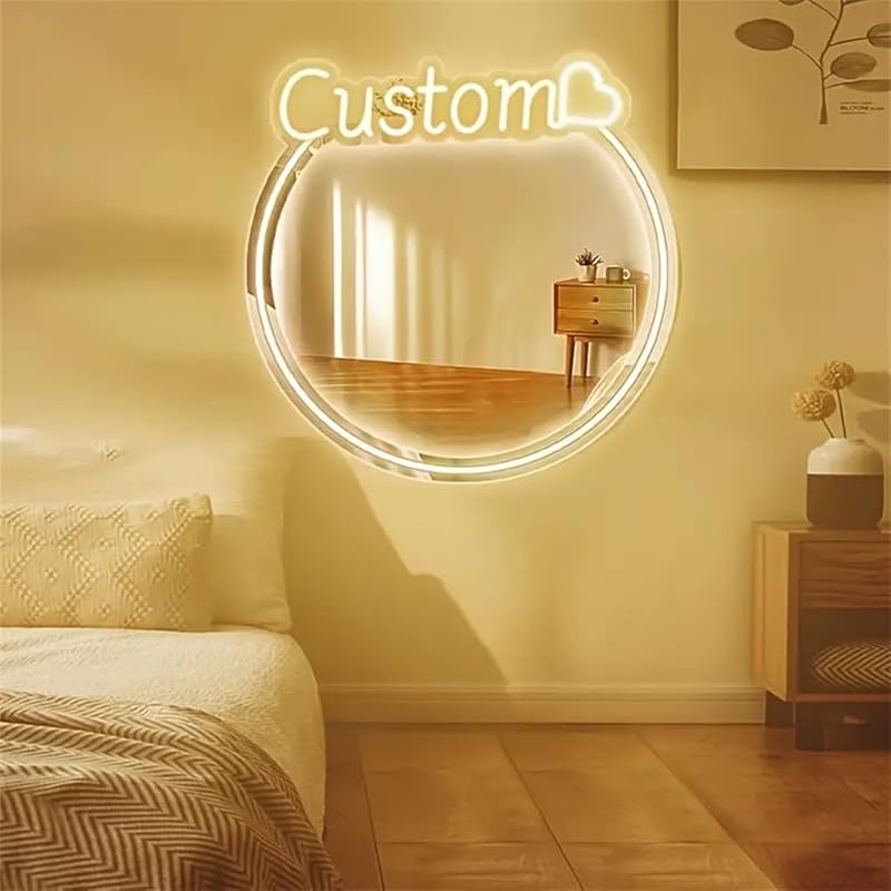 Hello Gorgeous Neon Sign for Wall Decor USB Powered LED Neon Light Mirror Sign with Adjustable Brightness Light Up Sign for Bedroom Girls Rooms