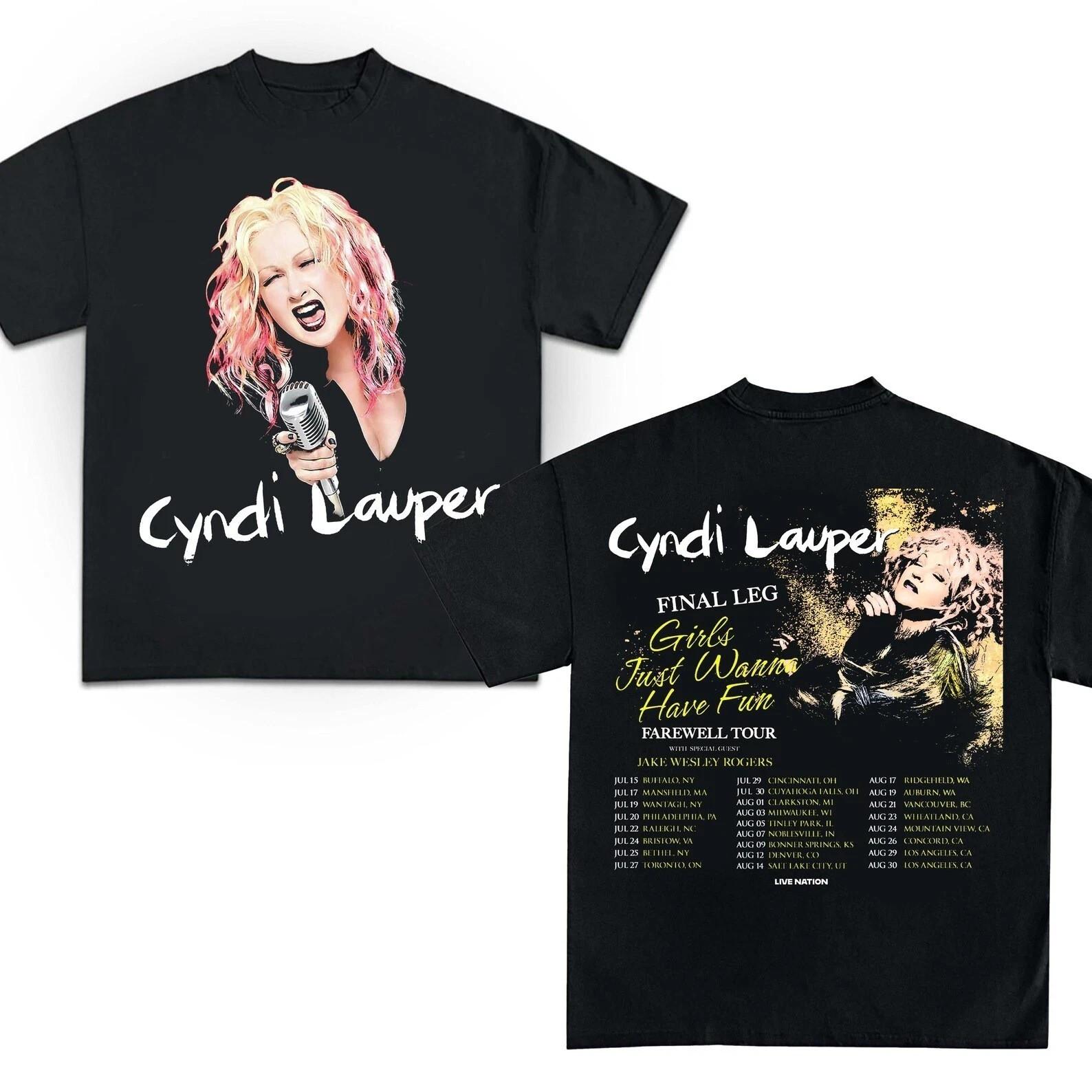 Cyndi Lauper Final Leg Cyndi Lauper Girl Just Wanna Have Fun 2026 T-Shirt XXXL