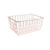 Direct supply Nordic rose gold storage basket, desktop snack wrought iron storage basket, multi-functional storage basket