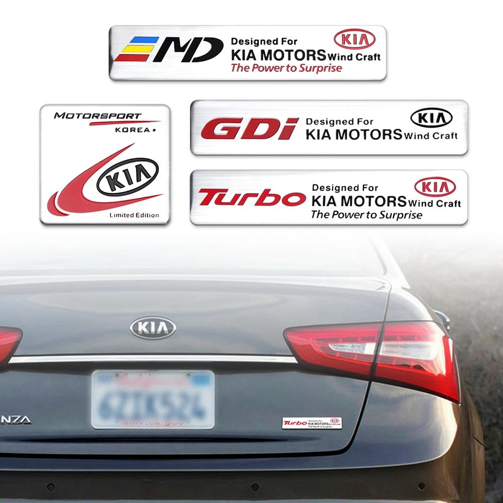 AHX1 Aluminum Car Emblem Sticker Auto Body Trunk Decoration Accessories For KIA Ceed Sportage Rio Optima Proceed Cerato Venga Forte