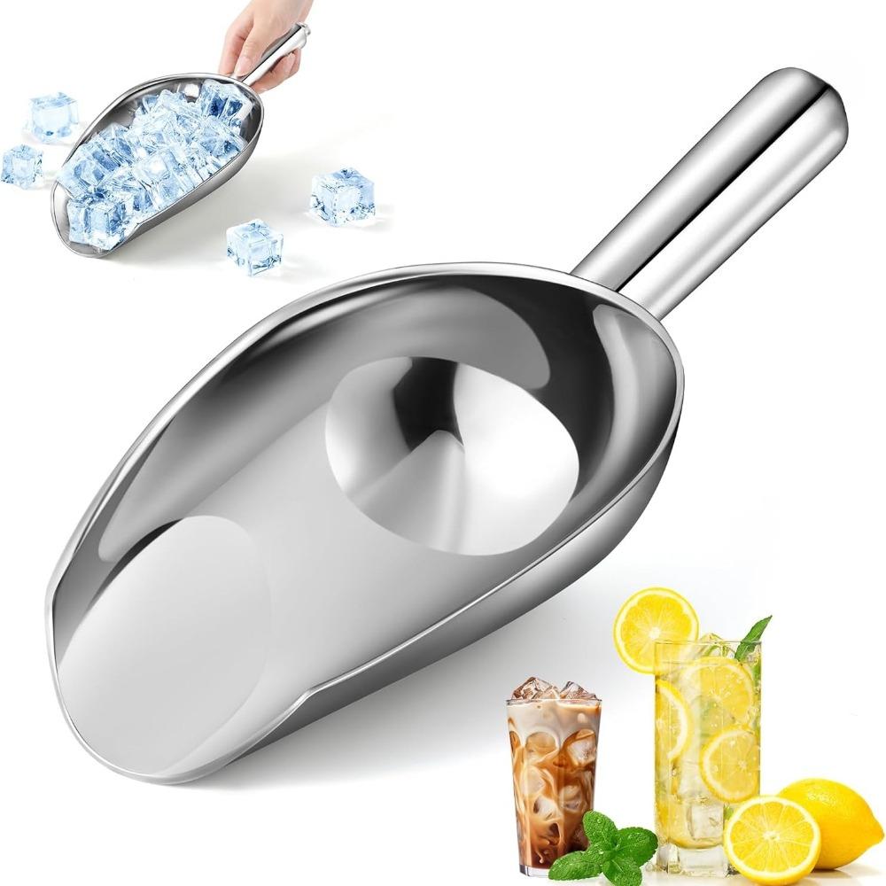 Stainless Steel Ice Scoop, Rice Flour Spoon, Food Scoop, Supermarket Thick Milk Tea Shop Special Ice Scoop