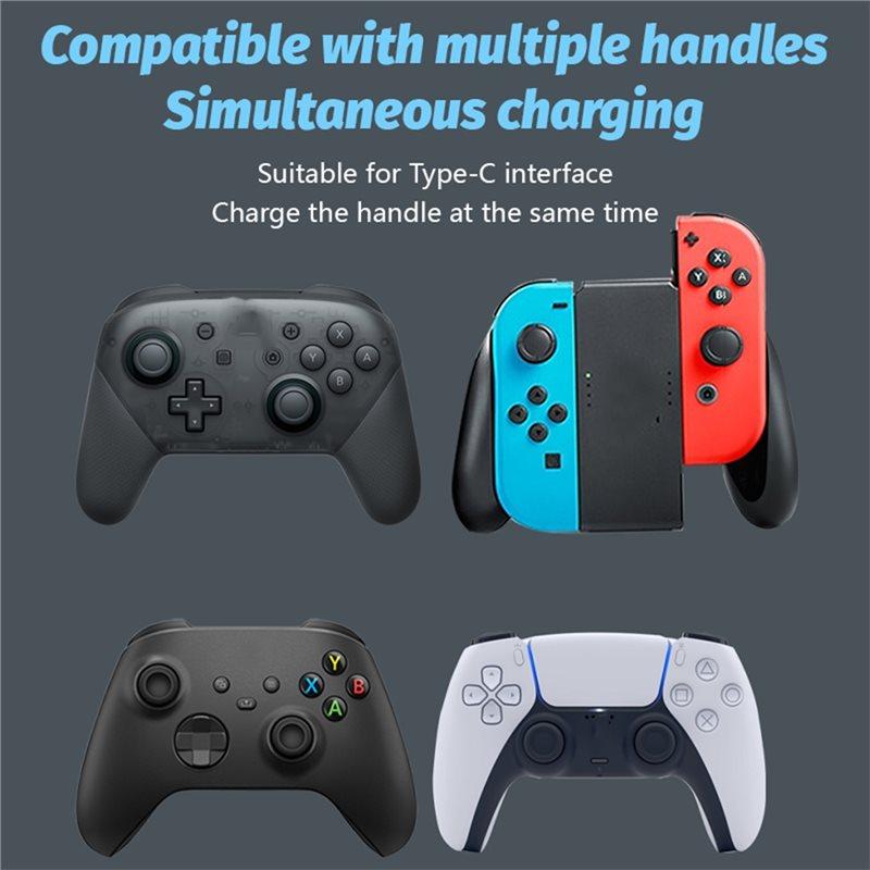 ABUO-USB Type C 6 In 1 Universal Controller Charging Dock Station For PS5 Series X For Switch Game Controllers Accessory