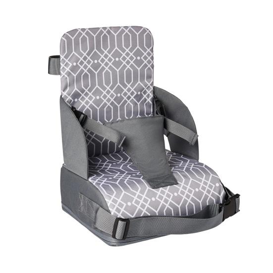 

Детское сиденье-бустер, дышащий кухонный стульчик со спинкой, регулируемыми ремнями и серый