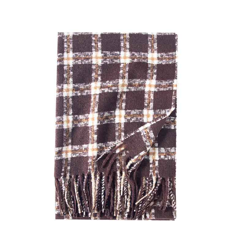 2025 new color plaid scarf autumn and winter fashion imitation cashmere scarf thickened warm scarf women