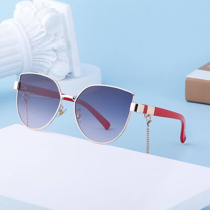 Cat Eye Sunglasses Women'S High-End Necklace Sunglasses Sunscreen Sunglasses Women