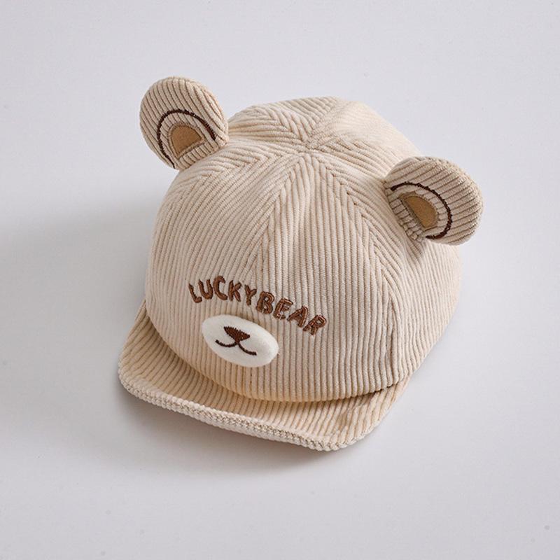 

Baby hat autumn and winter peaked cap fashion versatile letter baby baseball cap men s and women s treasure corduroy hat 8 months-1 year old + head circumference 46-48CM бежевий