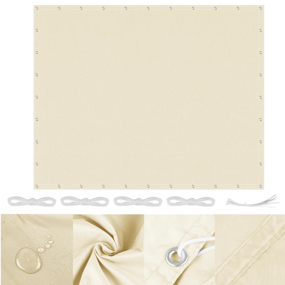 

5M/4M/3M/2M Pergola Waterproof Cover Outdoor Garden Patio Carport UV Block Party Canopy Pool Camp Awning Shelter Sun Shade Sail 2Mx3M бежевий