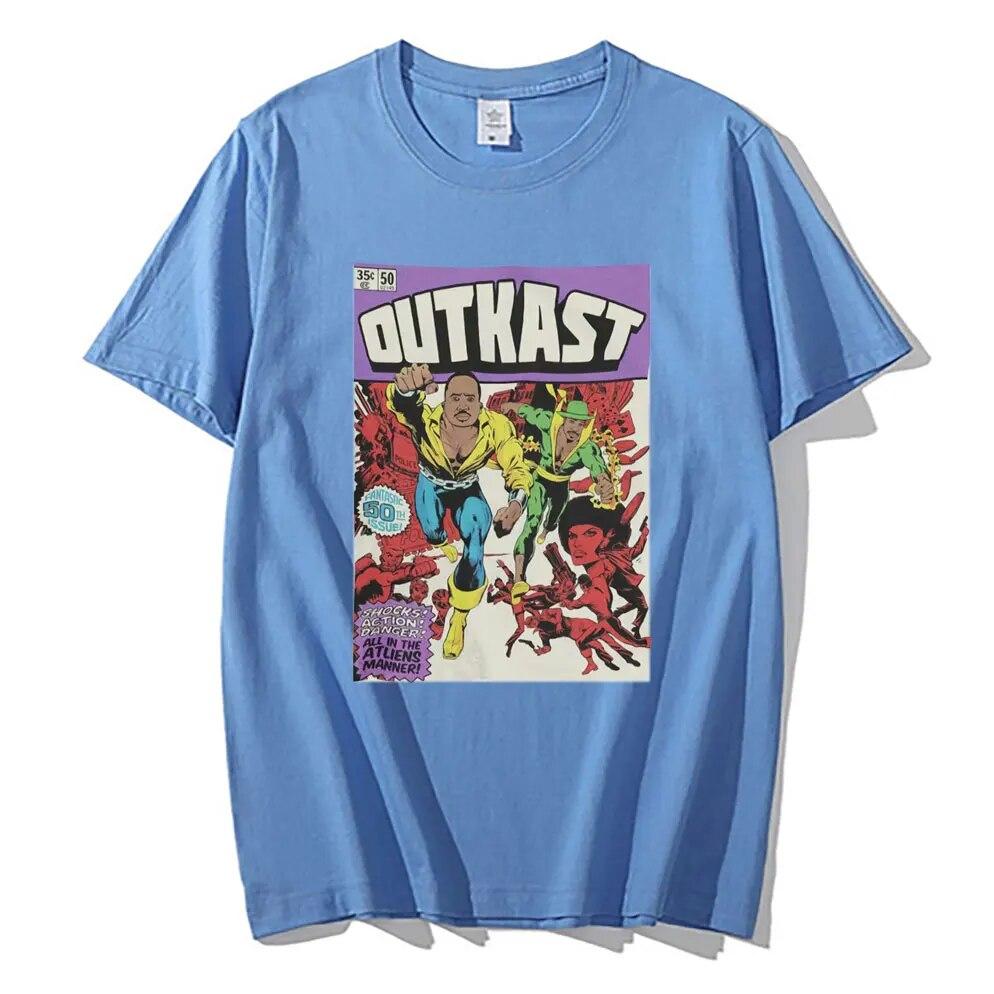 Tričko inspirované komiksem Outkast s rapovým grafickým potiskem Unisex Dámské Vintage tričko Unisex Bavlna Oversized Tričko Unisex Hip-Hop trička