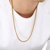 4MM Shiny Link Chain Necklace for Men Women's Gold Color Stainless Steel Jewelry Hip Hop Rock Keel Chain Party Accessories Gift