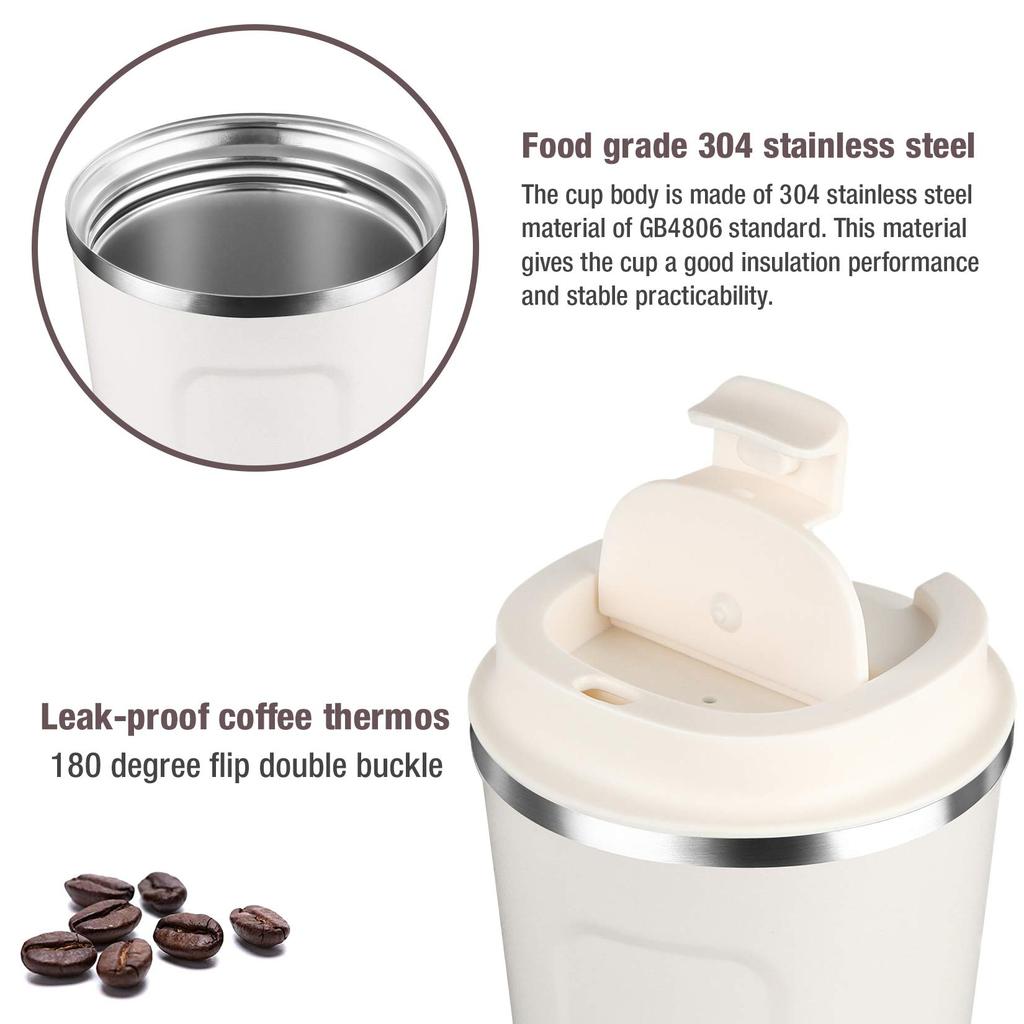 510ML Stainless Steel Thermal Mug Thermo for Coffee Water Bottle Leakproof Travel Drinkware Travel Thermal Mug