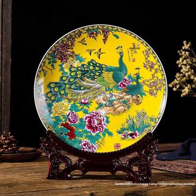Moderne Pastell Jingdezhen Keramik Dekorative Platte für Heimschmuck