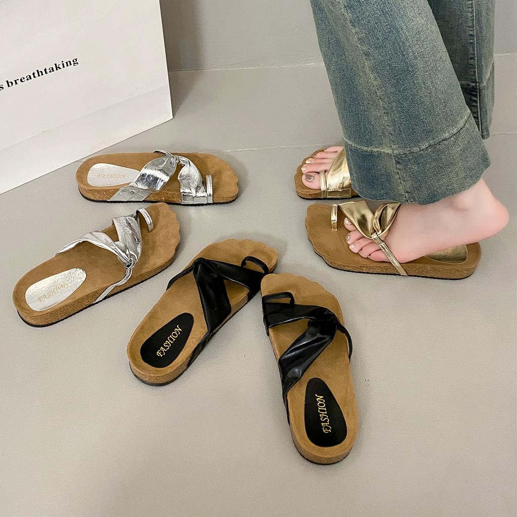 Fashion Shoes Woman 2025 Female Slippers Rubber Flip Flops New Silver Beach Hawaiian Slides Scandals Shoes Ladies' Slippers Summer Clogs