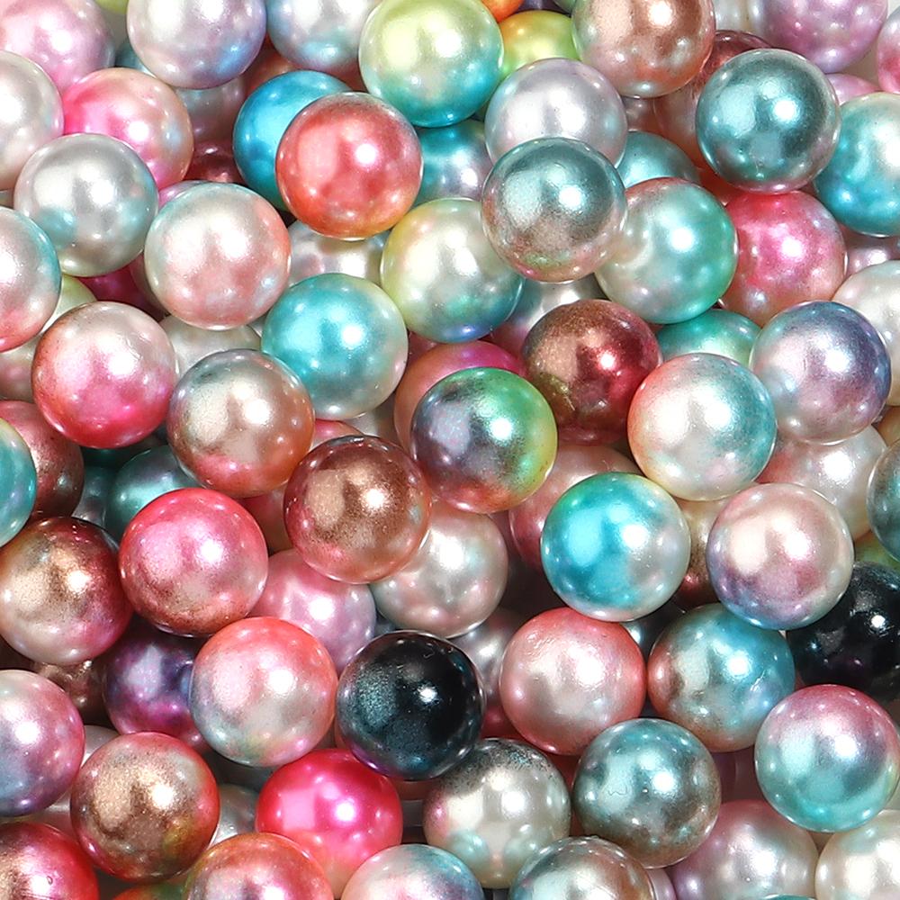 50-500pcs 3/4/5/6/8/10/12mm ABS No Hole Imitation Pearl Beads Colorful Round Loose Spacer Beads For DIY Jewelry Making Supplies