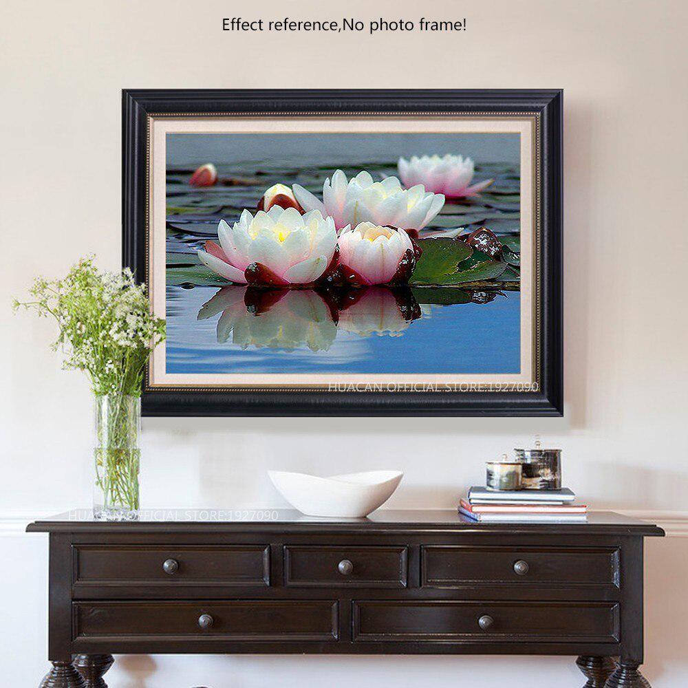 Diamant Mosaik Lotus 5D DIY Diamant Malerei Stickerei Strass Blumen Dekor