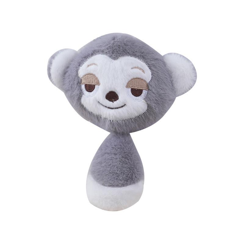 Charming Gray Monkey Plush Toy Keychain Fluffy Animal Pendant For Bags And Accessories