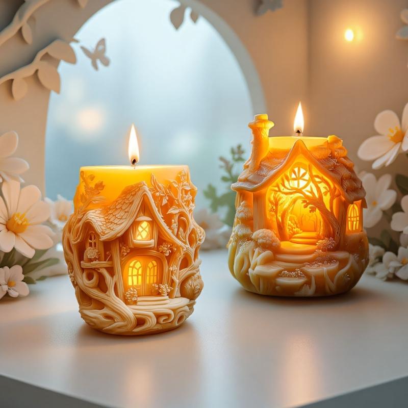 Treehouse Shape Candle Silicone Mold Food Grade Silicones For Epoxy Resin Handmade Candle Soap Chocolate Baking Mould