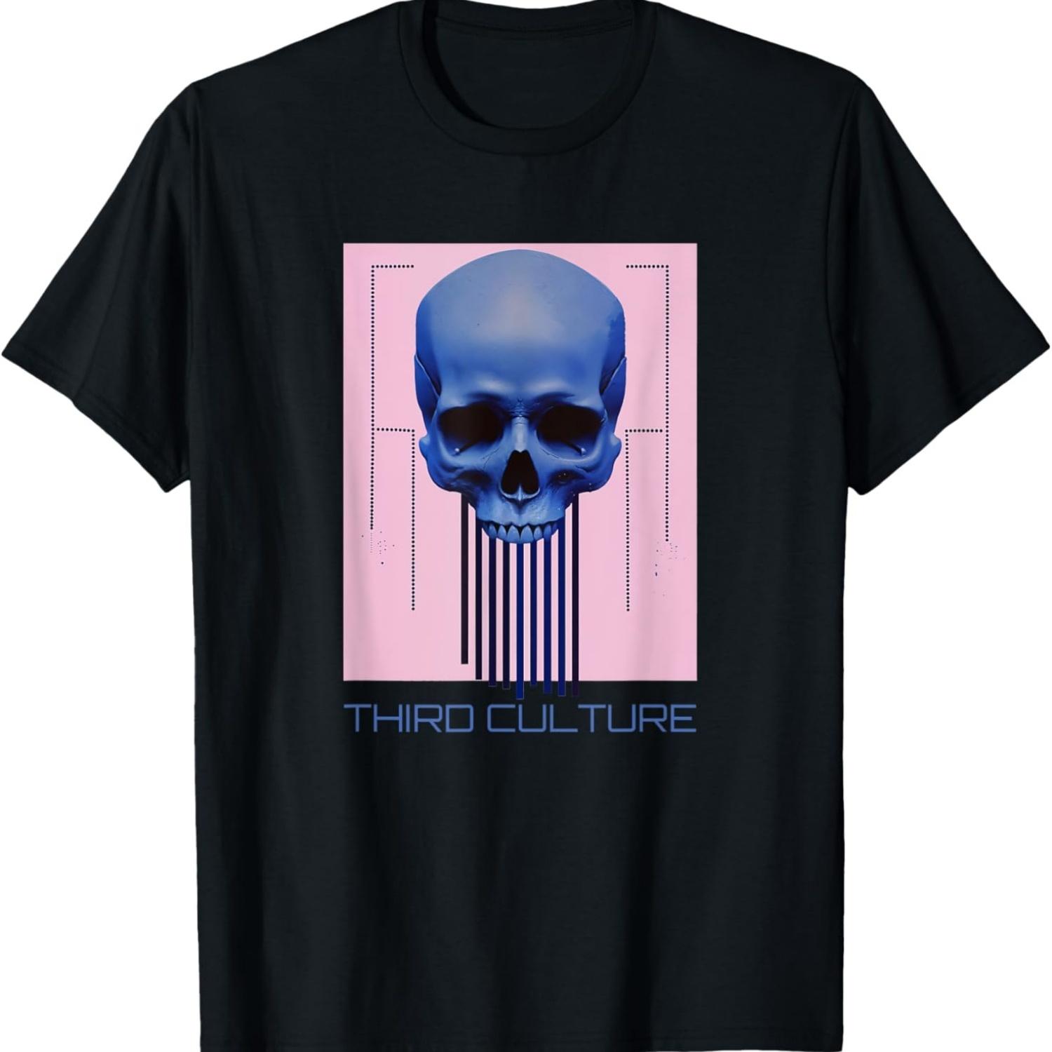 CYBERPUNK SKULL DATA DRIP T-Shirt S чёрный