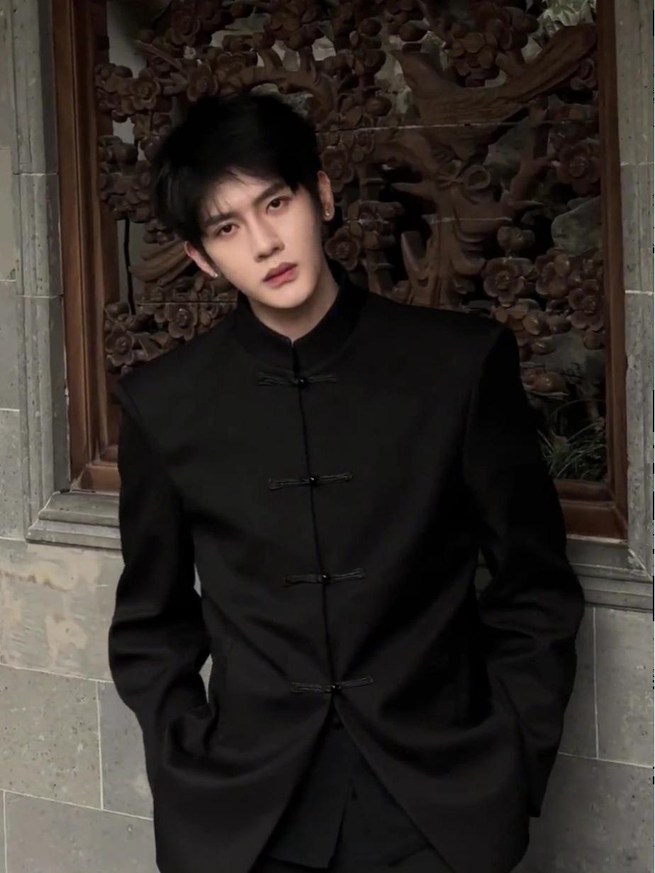 

Стильный мужской костюм Чжуншань: Высококачественная, элегантная, повседневная куртка в китайском стиле с воротником-стойкой 3XL