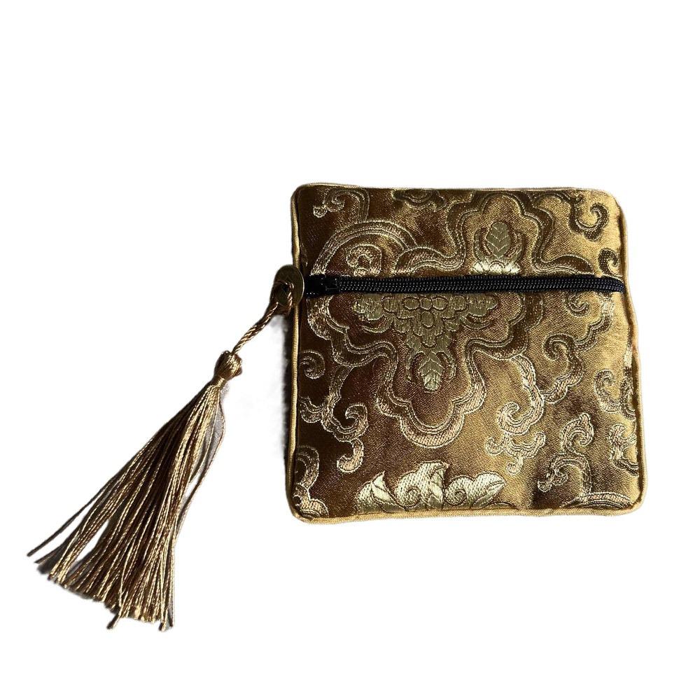Jewelry Packaging Chinese Style Coin Purse Silk Jewelry Organizer Brocade Pouch Jewelry Storage Bag