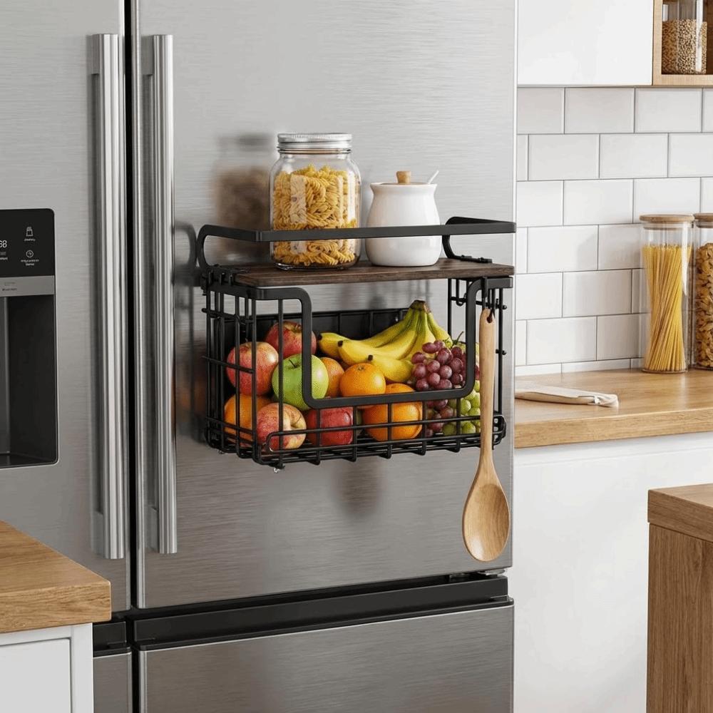 Punch Free Refrigerator Magnetic Shelf Carbon Steel Kitchen Storage Shelves for Kitchen