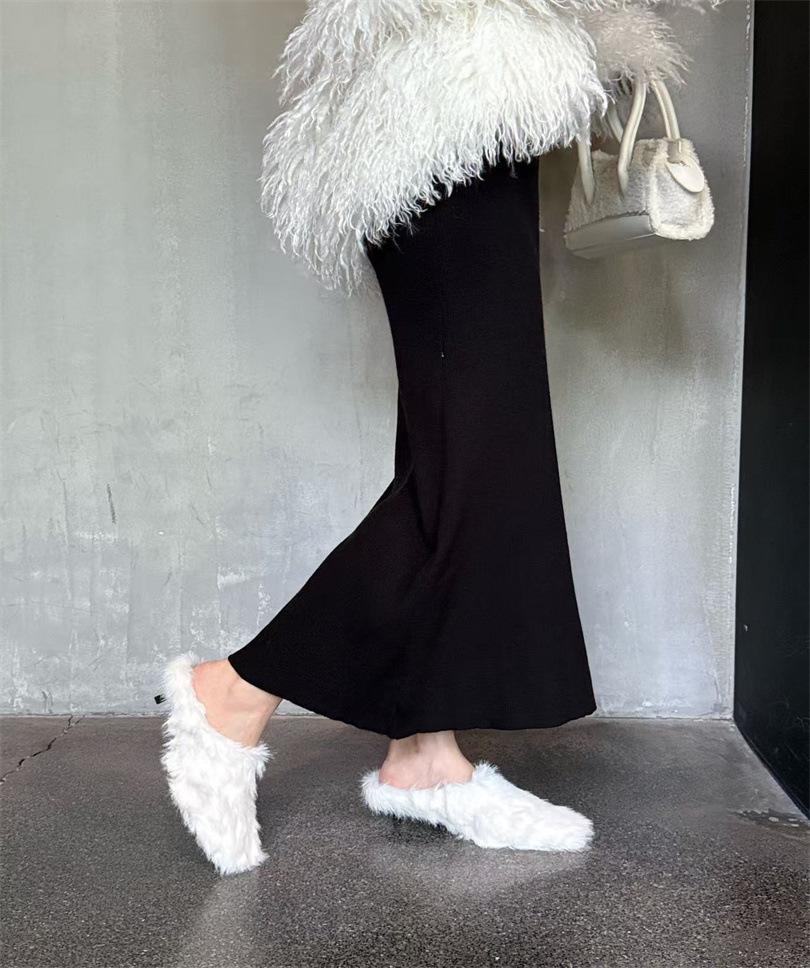 

Флисовые хлопковые шлепанцы для женщин 2025 популярные новые зимние на толстой подошве зимние универсальные на мягкой подошве серии Mori с увеличением роста на плоской подошве 39 белый