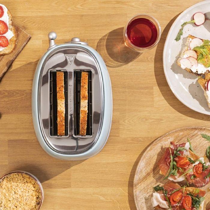 Grille-pain - Cecotec - Toast & Taste 800 - 850 W - Fentes extra larges - Style vintage - Bleu