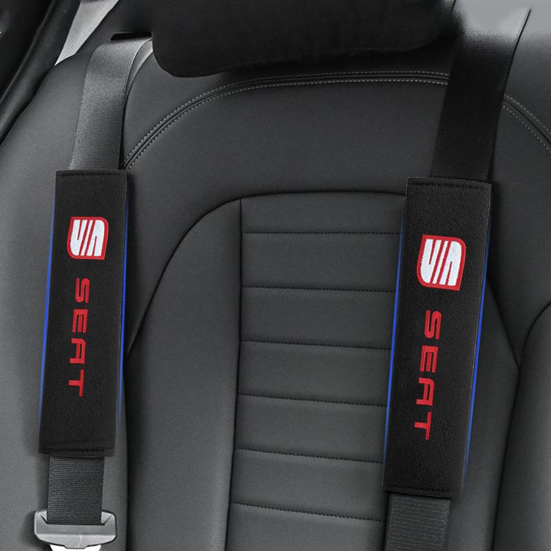 2Pcs Car Seat Shoulder Belt Cover Protector Pad Auto Accessories For SEAT Leon 5F Ibiza 5 6 MII Altea Toledo 3 Cordoba Alhambra