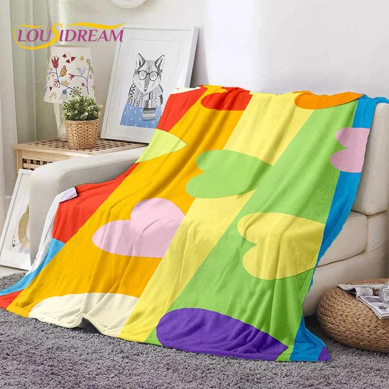Rainbow Colour Illusion Cartoon Soft Flannel Blanket for Beds Bedroom Sofa Picnic,Throw Blanket for Cover Outdoor Leisure Gift