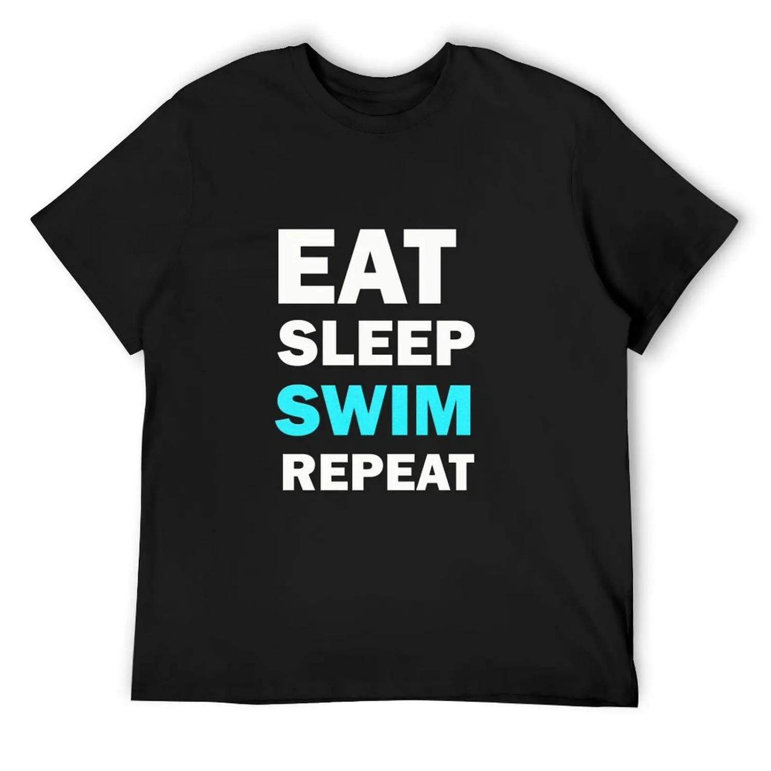 

eat sleep swim repeat T-Shirt XXXXXL чорний