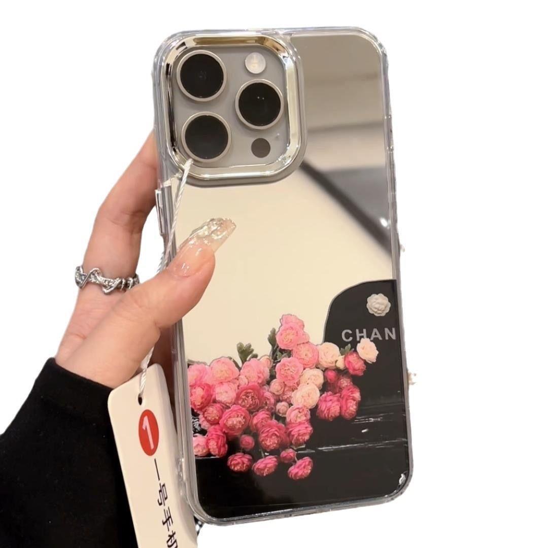 Bouquet Makeup Mirror Phone Case For IPhone 17 17E 16E 16 15 14 Pro 13 12 11 17 Max 16Plus Shockproof Silicone Cover Fundas iphone 16