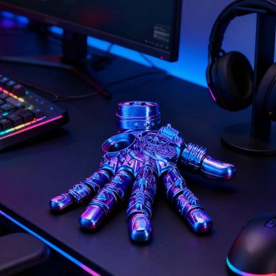 3D Printed Mechanical Hand Figurine Movable Joints Robotic Hand Statue Fidget Toy Home Stress Relief Palm